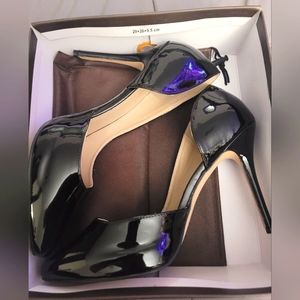 Pleaser brand new with box size 14 black Amuse Heels